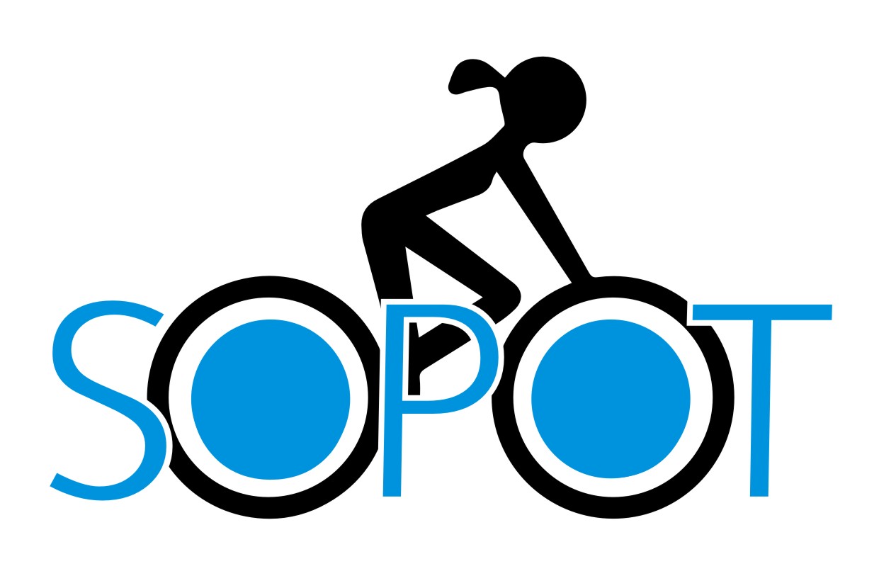 SOPOT — rowerzysta na literach