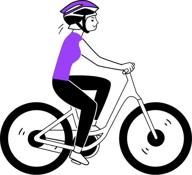 Rowerzystka w kasku